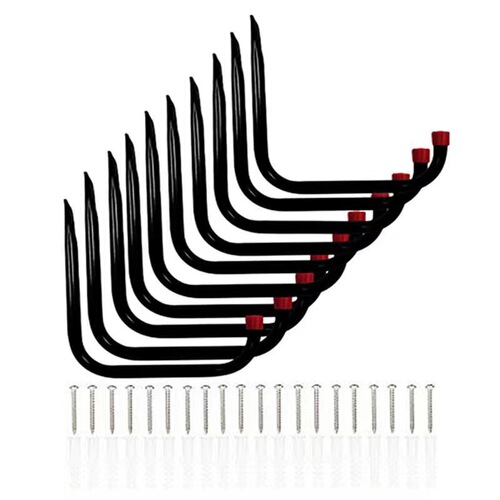 Amazon Cross-border Hot Selling Square Pipe Red Hat Heavy Duty Wall Hooks Garage Bicycle Garden Garden Hooks