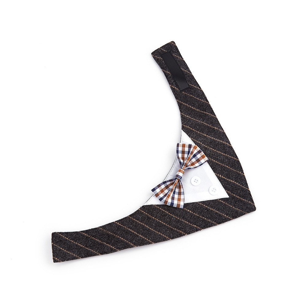 TANPOPO transfronterizo nuevo estilo británico trajes de boda mascotas toallas de saliva velcro toallas bufandas