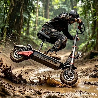 European and American cross-border 6000W high-power off-road dual-drive electric scooter, portable, foldable, two-wheeled, available in overseas warehouses (Qatlanan elektrik skuterlər)