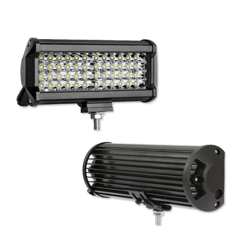Transfronterizo 7 pulgadas cuatro filas 48LED 144W lámpara de trabajo del automóvil transformada lámpara de tres ojos lámpara de barra larga luz blanca