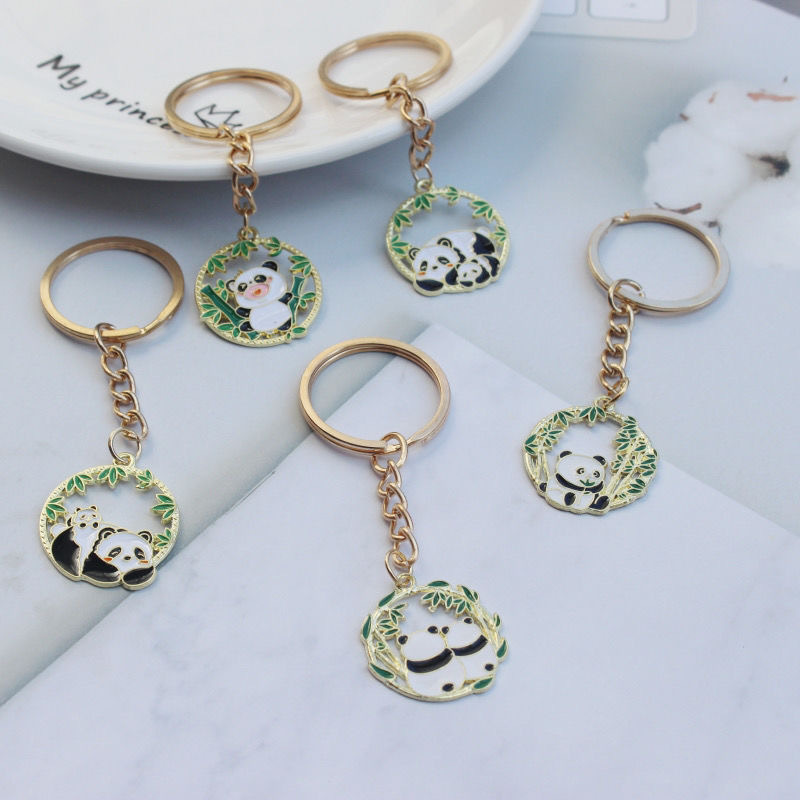 Chinese style Panda keychain creative design exquisite bag pendant cultural creative cartoon small gift key chain ornaments
