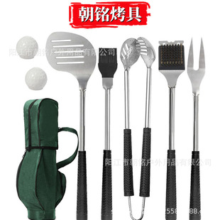 Amazon Baking Set Golf Stick Baking Set PP Handle 6-Piece Set BBQ Tools BBQ Outdoor BBQ
