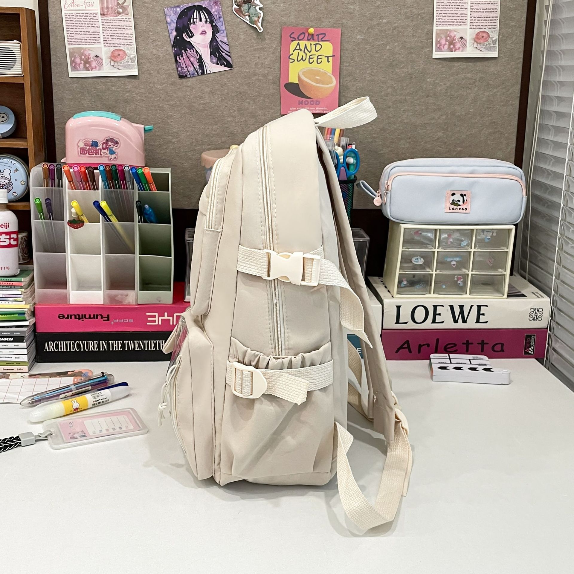 Mochila para estudiantes transfronterizos, color sólido retro, pequeña mochila escolar informal fresca, mochila para computadora para estudiantes de secundaria, mochila para estudiantes universitarios