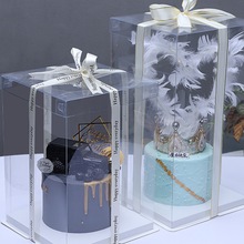 透明蛋糕盒加高8寸10寸12寸14双层网红生日烘焙草莓塔包装盒包邮