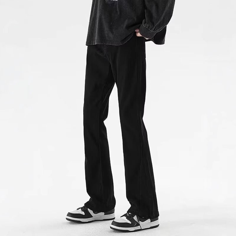 Men's 2026 New Style Jeans, Black American High Street Loose Pants, Slightly Flared Long Pants, Straight-Leg Men's Pants, Men's Clothing