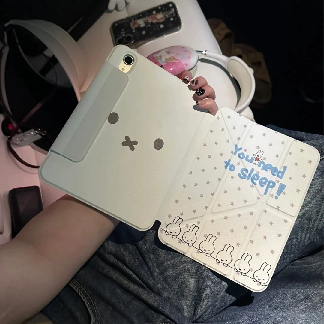Корейский чехол-защитник для iPad Miffy Rabbit 2022, чехол для планшета с отсеком под стилус, 11-дюймовый, магнитное отделение, 10-го поколения