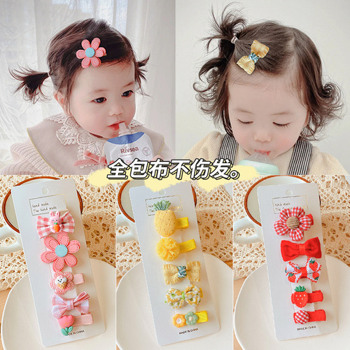 Cute Children's Butterfly Bow Hair Clip for Girls, Baby, Ears, Head Accessory, BB Hair Clip, Fringe Edge Clip, Fruit Hairpin Decor