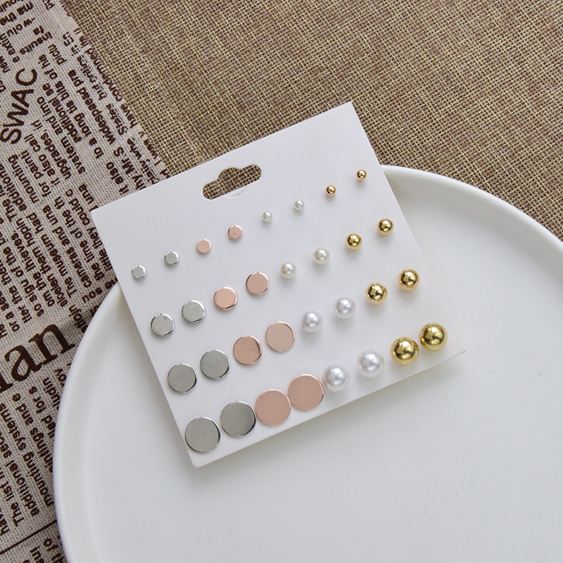 Fashion Round Alloy 16 Pairs Of Earrings Set Wholesale display picture 3