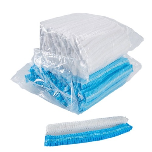 Qingyimei strip hat disposable thickened non-woven hat general food strip dustproof solid color shower cap head cover
