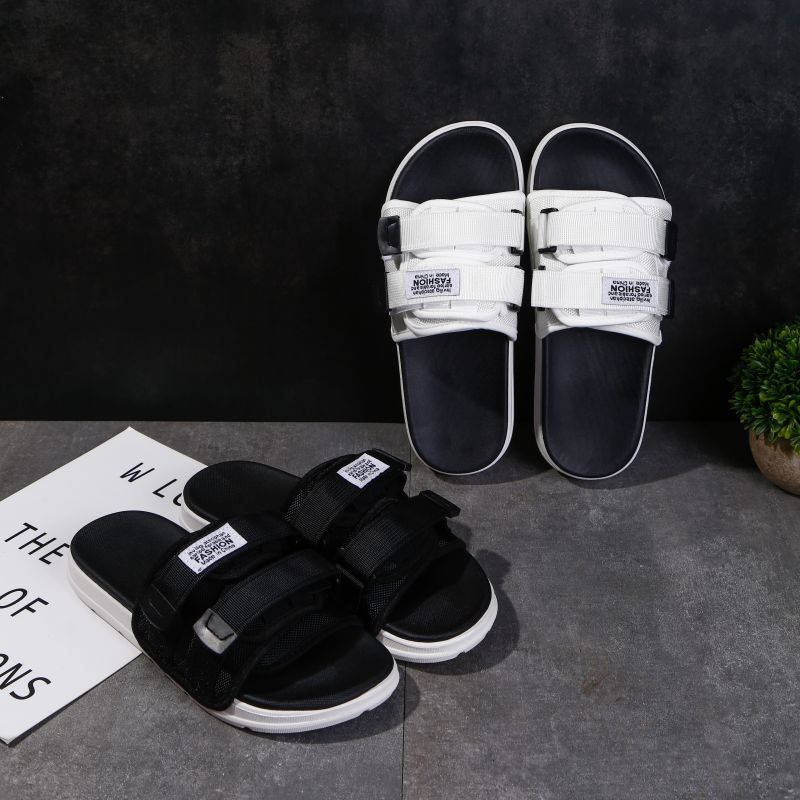 Fashion Slippers for Men, Summer Outer Wear, Korean Style Couple Slippers, Non-Slip Internet Celebrity Beach Trendy Hong Kong Style Sandals Wholesale