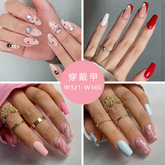 Simple French style, pure and fresh, European and American ins style, foreign trade wearable nails, women's special fake nails