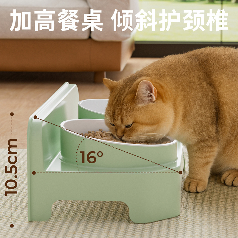 简约宠物碗饮水喂食双碗防打翻猫碗狗碗加深防溅水猫咪宠物用品|undefined