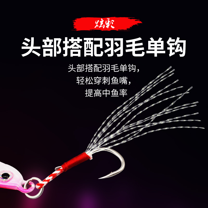 Tono frío Placa de hierro cebo Luya cebo tiro largo mar pesca lubina caballa cebo explosión pesca orilla fundición simulación falso cebo artes de pesca