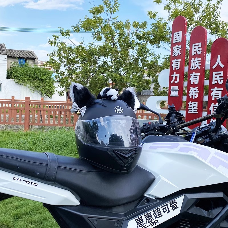 Cute Helmet Decoration Plush Cat Ears Motorcycle Decor Accessories