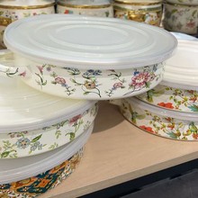 搪瓷盆食品级老式加厚盆揉面和面盆带盖家用厨房搪瓷烤盘保鲜盒