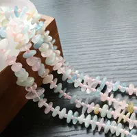 Натуральный кристалл морганит, асимметричный гравий, свободные бусины, полуфабрикат, браслет «сделай сам», ожерелье, цепочка на ключицу, ювелирные изделия