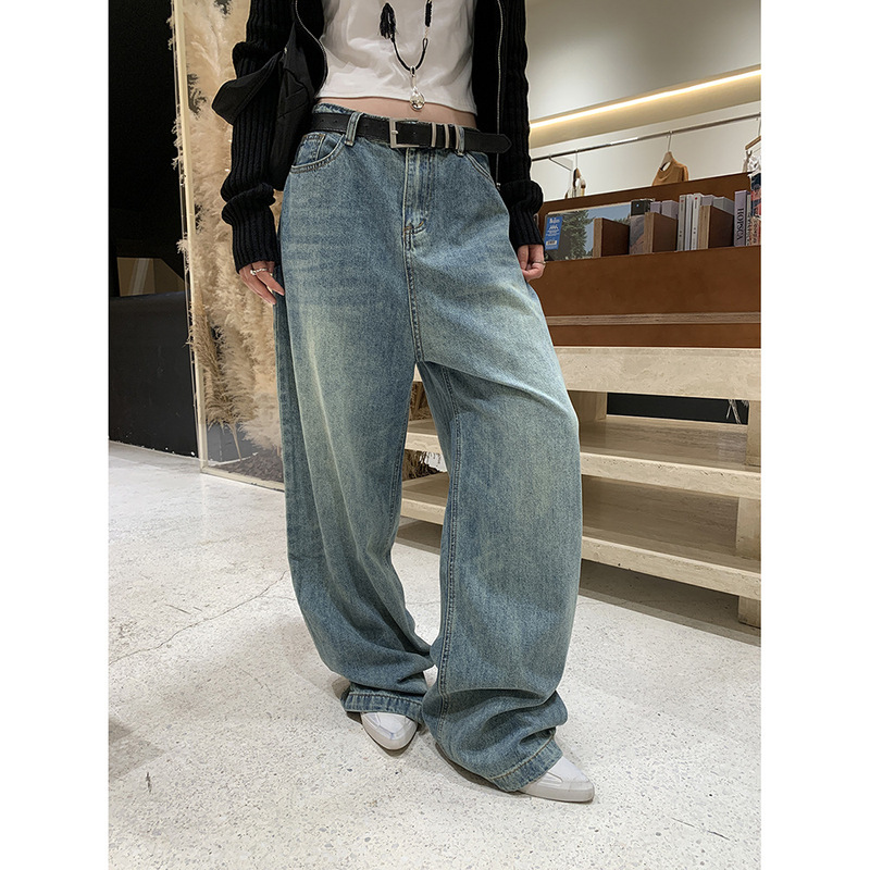 See 3L Casual Jeans for Women, Autumn Versatile High-Waisted Loose Wide-Leg Drape Straight Pants 30565 See 3L Casual Jeans for Women, Autumn Versatile High-Waisted Loose Wide-Leg Drape Straight Pants 30565