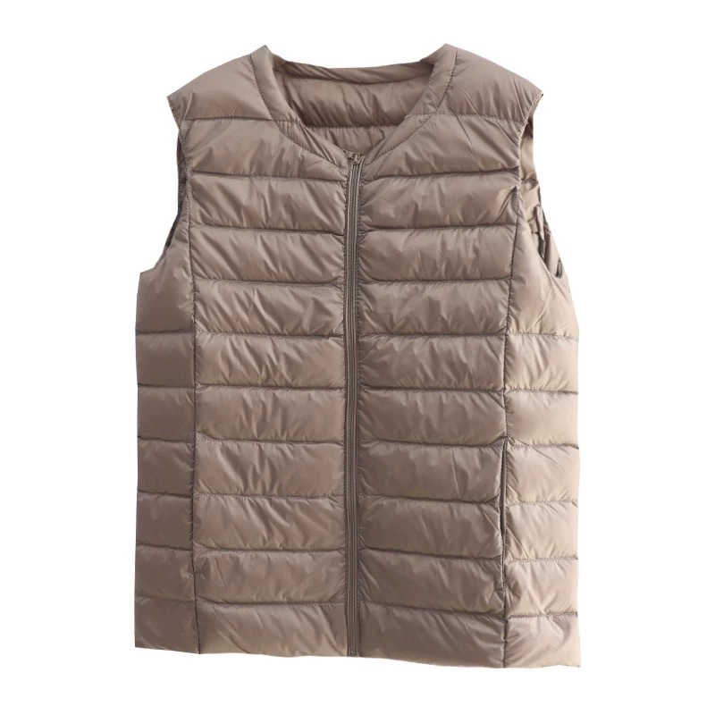 圆领拉链马甲2402