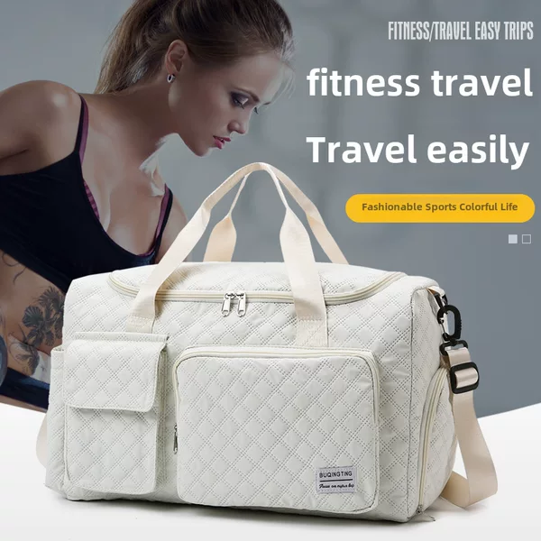 Foldable travel bag large capacity men's and women's sports fitness bag short trip travel luggage storage bag shoulder bag