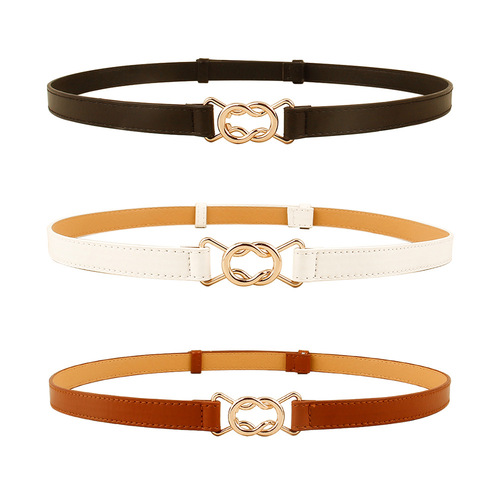 Thin belt for women, simple and fashionable Korean style belt, versatile dress, shirt waist chain, no punching, adjustable summer