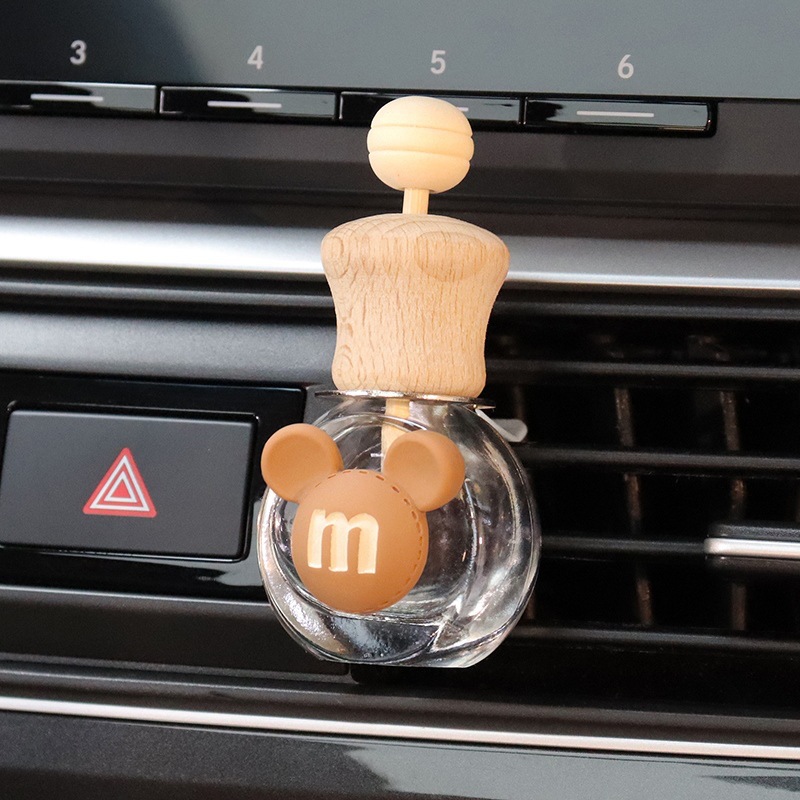 Fragancia de coche, líquido volátil, botella vacía, aceite esencial de aromaterapia autoinstalado, aire acondicionado, salida de aire, té blanco, fragancia ligera, dibujos animados duraderos, lindo