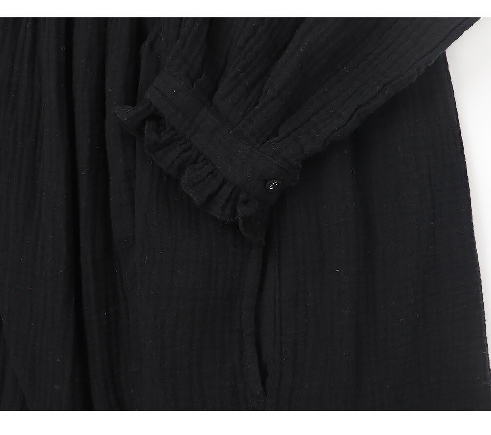 Double Layer Gauze Dress Korean Women Dressing Gown Loose Casual Wooden Ear Stitching Niche Nightdress 12 Double Layer Gauze Dress Korean Women Dressing Gown Loose Casual Wooden Ear Stitching Niche Nightdress
