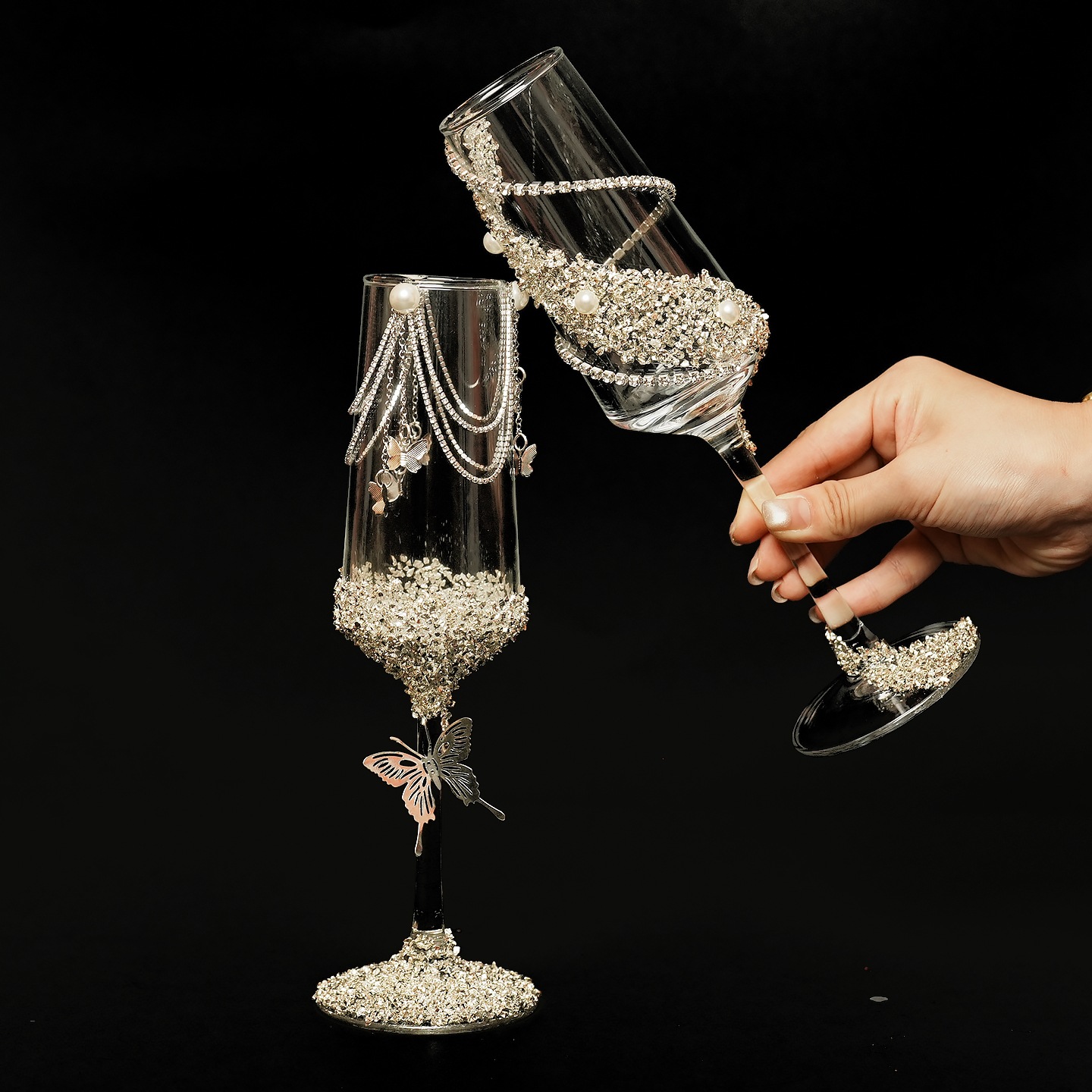 结婚敬酒杯新人高脚杯婚礼创意diy材料包手工自制送闺蜜实用礼物