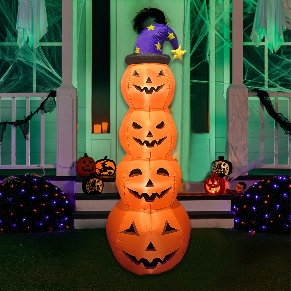 Transfronterizos para Halloween calabaza modelo de aire 2.4m calabaza fantasma decoración de Halloween fantasma festival modelo de aire inflable
