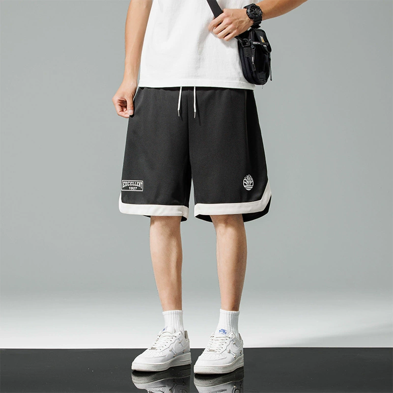 Шорты с ледяным шелком мужские летние тонкие быстрые сухие приливные бренды свободного баскетбола повседневные укороченные брюки плюс жир плюс спортивные штаны