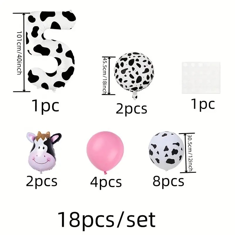 Casual Cute Cow Pattern Aluminum Film Birthday Festival Balloons display picture 2