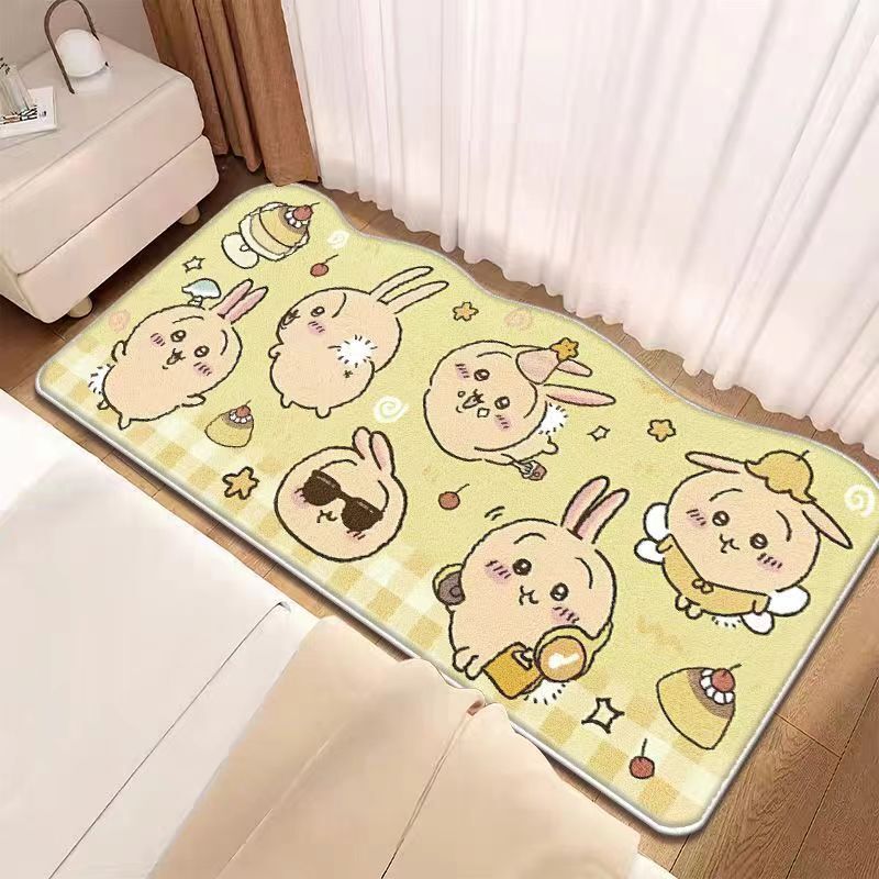 模造カシミヤカーペット、寝室のベッドサイドブランケット、かわいい漫画の厚みのある柔らかいカーペット、リビングルームの汚れにくいお手入れが簡単なコーヒーテーブルブランケット|undefined