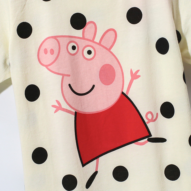 JOJO BEBE ropa para niños europeos y americanos verano nueva marca ropa para niños Camiseta cuello redondo algodón manga corta Camiseta de niña de dibujos animados