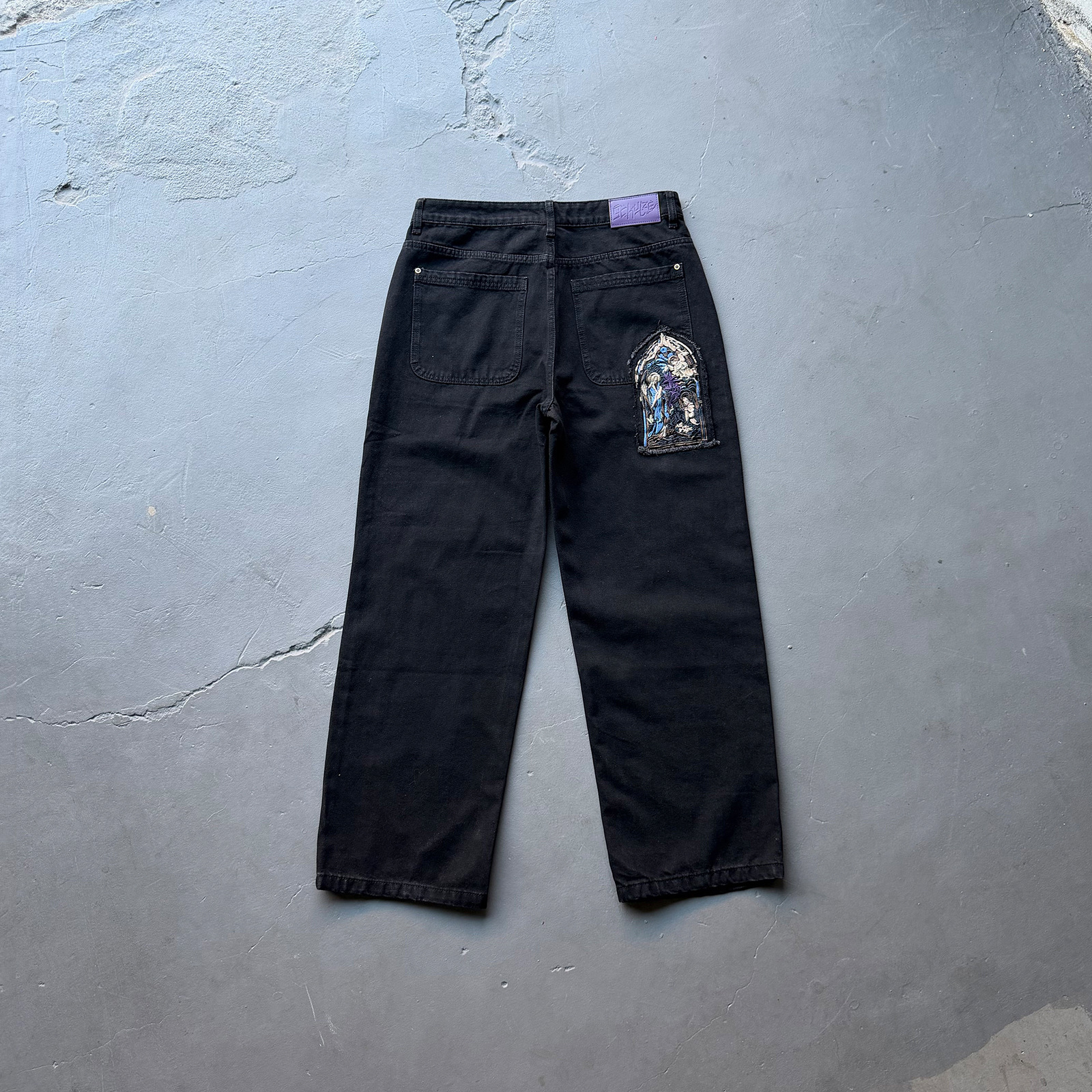 Vaqueros rectos para hombre derschutze chrome con bordados_voghion.com
