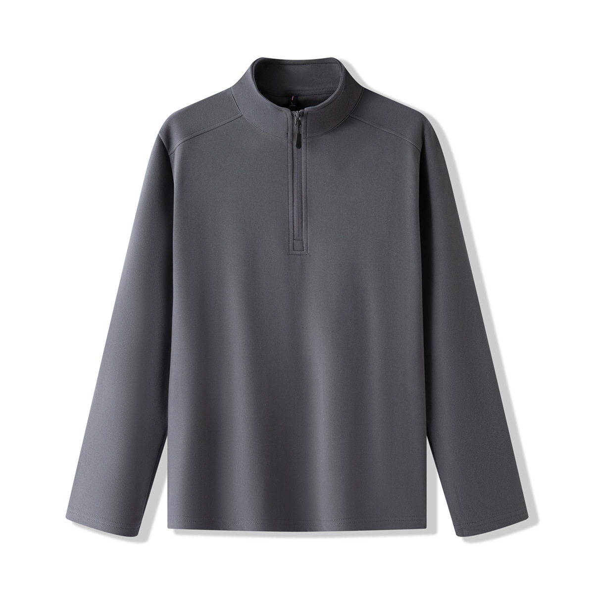 Otoño y invierno de terciopelo de terciopelo de cuello de hombre chaqueta caliente de medio cremallera de cuello alto camiseta de camisa de manga larga