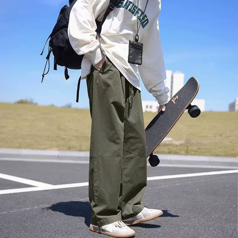 Прилив, демисезонные японские модные брюки, oversize, свободный прямой крой