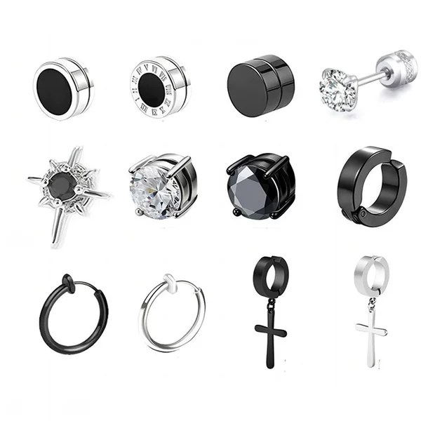 Ear Clips for Women Without Pierced Ears, Magnetic Earrings for Men, Wholesale Titanium Steel Light Luxury Geometric Style 2025 Spring