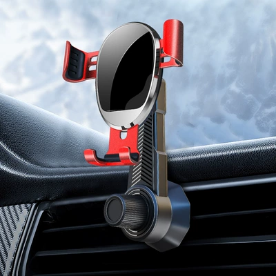 Mobile Phone Car Holder New Car phone holder - red-long-hook-clip-small-speaker
