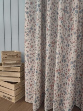 原创版权 美式法式乡村田园棉麻印花窗帘窗纱