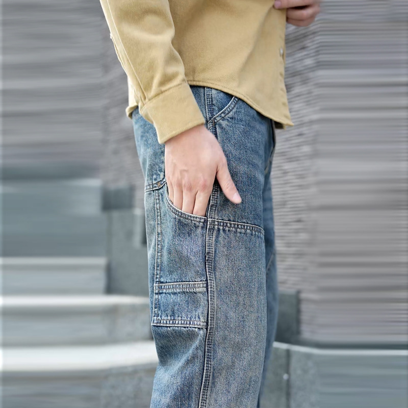 2024 primavera y otoño jeans delgados marca de moda para hombres pantalones de pierna recta de todo fósforo tendencia de moda moda pantalones casuales para hombres