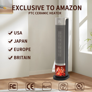 2025 New Cross-Border Heater Household Vertical Heater Simulated Flame Light Whole House Large Area Ptc