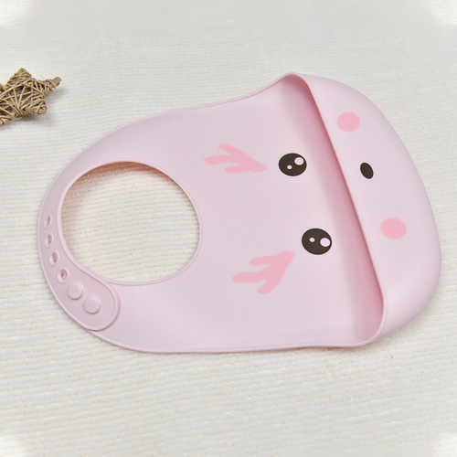 Silicone baby eating bib three-dimensional waterproof super soft food bib for children large saliva bag no wash