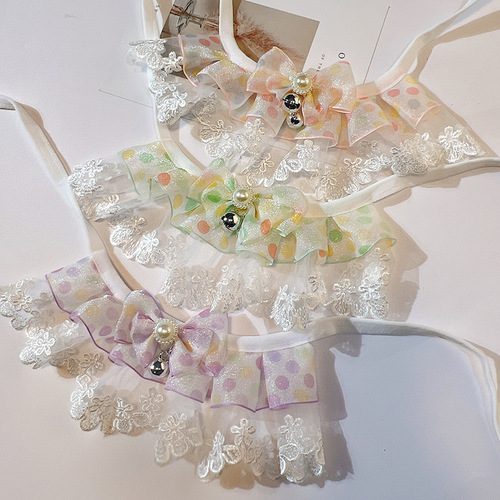 Cat lace scarf collar dog saliva scarf pet fairy ragdoll cat princess style scarf bib decoration