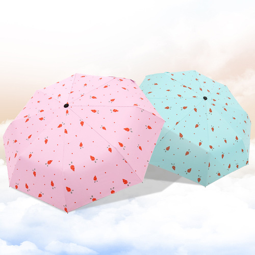 Carrot fully automatic three-fold sun umbrella with custom logo advertising umbrella manufacturer fruit pattern