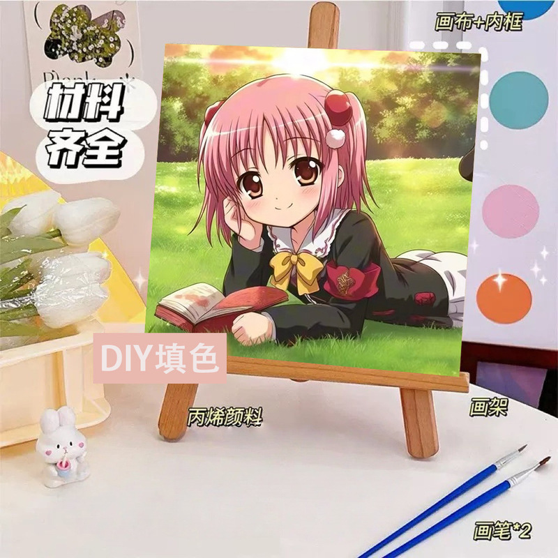 スポンジ・ボブ デジタル油絵 DIY 漫画アニメ 子供向け 手塗り装飾画 置物 環境に優しい|undefined