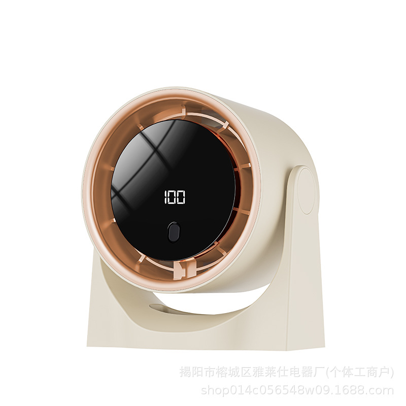 [Amazon Hot Sale] ventilador de escritorio al aire libre circulación de gran viento para el hogar visualización digital ventilador triángulo de doble propósito