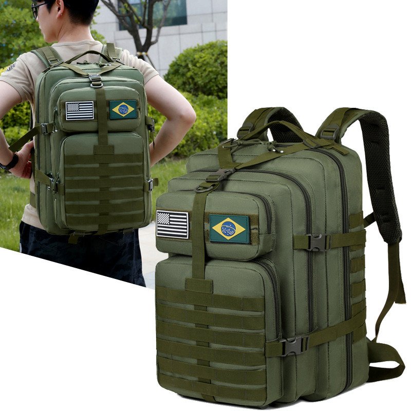 Bolsa de montañismo al aire libre camuflaje bolsa de red táctica mochila de ciclismo equipo de senderismo bolsa de red de camping mochila resistente al desgaste 3P