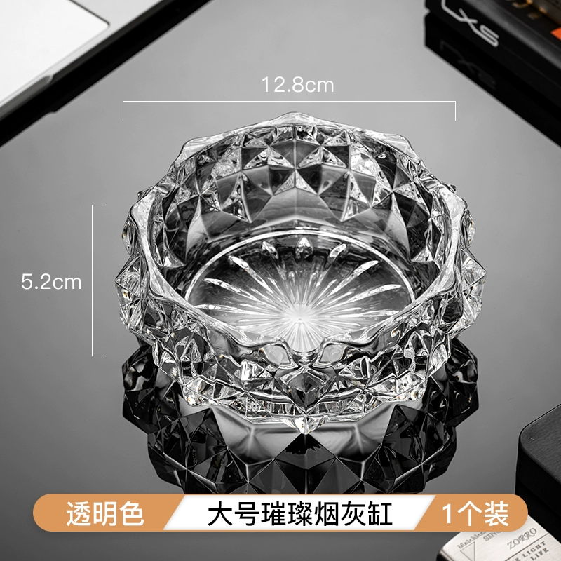 Big glass ashtray for commercial use for office, light luxury style