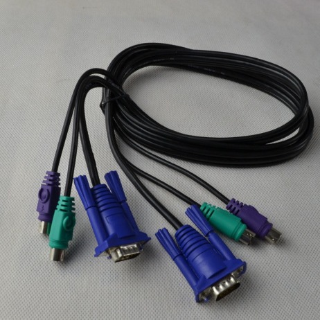 KVM切换器连接线 vga线 ps2线 三并线 1.5米kvm线 公对公