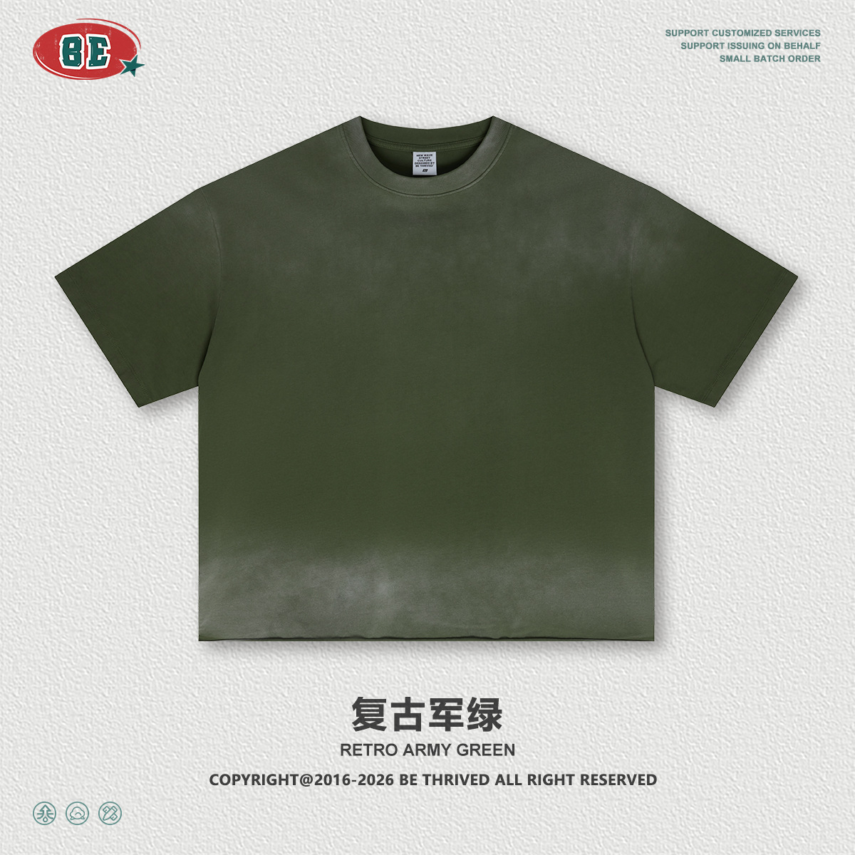 Be Hombres| 2026 verano americano lavado en agua hacer viejo Boxy borda suelta pulverización de caballo camiseta de manga corta suelta camiseta de moda masculina