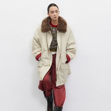 CC 绵羊绒毛领90白鹅绒可脱卸毛领廓形羽绒派克服雪岭之旅皮草